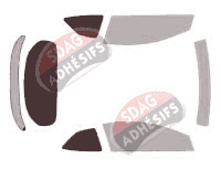 Gabarit vitrage - kit 3/4 arrière - Honda Civic (8) 3 portes (2006 - 2013) Gabarit vitrage - kit 3/4 arrière - Honda Civic (8) 3 portes (2006 - 2013)