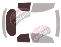 Gabarit vitrage - kit 3/4 arrière - Honda Civic (8) 5 portes (2006 - 2012) Gabarit vitrage - kit 3/4 arrière - Honda Civic (8) 5 portes (2006 - 2012)