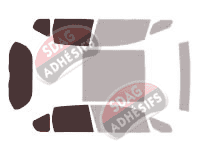 Gabarit vitrage - kit 3/4 arrière - Honda Jazz (2) 5 portes (2009 - 2015)