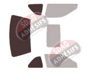 Gabarit vitrage - kit 3/4 arrière - Honda Prelude (5) Coupe 2 portes (1997 - 2004)