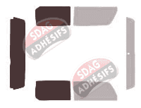 Gabarit vitrage - kit 3/4 arrière - Hummer H3 T 4 portes (2007 - 2011)