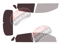 Gabarit vitrage - kit 3/4 arrière - Hyundai Accent (5) 5 portes (depuis 2019)