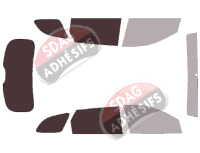 Gabarit vitrage - kit 3/4 arrière - Hyundai Santa Fe (3) LWB - Long 5 portes (2013 - 2018)