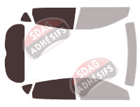 Gabarit vitrage - kit 3/4 arrière - Hyundai Accent (4) 5 portes (2011 - 2018)