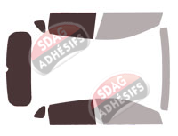 Gabarit vitrage - kit 3/4 arrière - Hyundai i20 (3) 5 portes (depuis 2020)