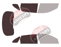 Gabarit vitrage - kit 3/4 arrière - Hyundai Nexo (1) 5 portes (depuis 2019)