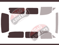 Gabarit vitrage - kit 3/4 arrière - Hyundai Satellite (1) Long 4 portes (1997 - 2007)