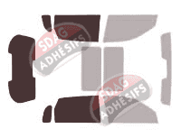 Gabarit vitrage - kit 3/4 arrière - Hyundai Tucson (1) 5 portes (2004 - 2010)