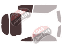 Gabarit vitrage - kit 3/4 arrière - Hyundai Veloster (1) 4 portes (2011 - 2017)