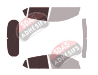 Gabarit vitrage - kit 3/4 arrière - Hyundai i10 (2) 5 portes (2014 - 2020)
