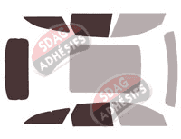 Gabarit vitrage - kit 3/4 arrière - Jaguar XF (2) Sportbrake Break 5 portes (depuis 2018)
