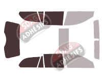 Gabarit vitrage - kit 3/4 arrière - Jaguar X-Type Sportwagon Break 5 portes (2004 - 2011)