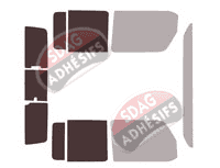 Gabarit vitrage - kit 3/4 arrière - Jeep Gladiator (1) Pick-up 4 portes (depuis 2019)