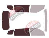 Gabarit vitrage - kit 3/4 arrière - Kia Carens (4) 5 portes (depuis 2022) Gabarit vitrage - kit 3/4 arrière - Kia Carens (4) 5 portes (depuis 2022)