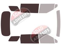 Gabarit vitrage - kit 3/4 arrière - Kia Grand Carnival (4) 5 portes (depuis 2021)