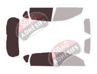 Gabarit vitrage - kit 3/4 arrière - Kia Ceed (1) 5 portes (2006 - 2012)