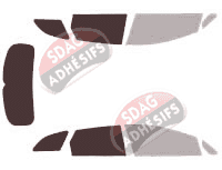 Gabarit vitrage - kit 3/4 arrière - Kia Ceed (2) SW Break 5 portes (2012 - 2018)