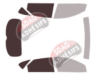 Gabarit vitrage - kit 3/4 arrière - Kia Forte (1) 5 portes (2009 - 2013)