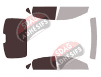 Gabarit vitrage - kit 3/4 arrière - Kia Forte (3) Berline 4 portes (depuis 2018)