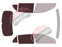 Gabarit vitrage - kit 3/4 arrière - Kia Niro (2) 5 portes (depuis 2022)