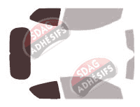 Gabarit vitrage - kit 3/4 arrière - Kia Picanto (2) 3 portes (2011 - 2018)