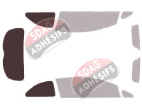 Gabarit vitrage - kit 3/4 arrière - Kia Rio (3) Coupe 3 portes (2012 - 2018)