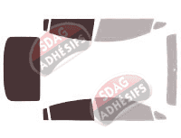 Gabarit vitrage - kit 3/4 arrière - Kia Rio (3) Berline 4 portes (2012 - 2018)