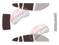 Gabarit vitrage - kit 3/4 arrière - Kia Rio (1) Break 5 portes (2000 - 2005)