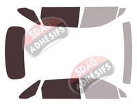 Gabarit vitrage - kit 3/4 arrière - Kia Sorento (4) 5 portes (depuis 2020)