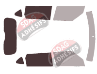 Gabarit vitrage - kit 3/4 arrière - Kia Soul (2) 5 portes (2014 - 2019)