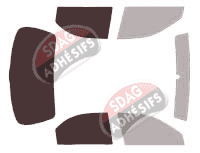 Gabarit vitrage - kit 3/4 arrière - Kia Shuma Berline 4 portes (1997 - 2004)