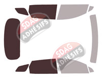 Gabarit vitrage - kit 3/4 arrière - Kia Sportage (5) Long 5 portes (depuis 2022)