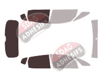 Gabarit vitrage - kit 3/4 arrière - Hyundai ix20 (1) 5 portes (2010 - 2018)