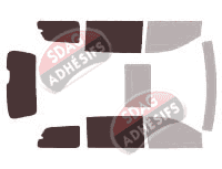 Gabarit vitrage - kit 3/4 arrière - Lancia Voyager 5 portes (2011 - 2016)