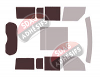 Gabarit vitrage - kit 3/4 arrière - Land Rover Defender (3) 130 Long 5 portes (depuis 2020)