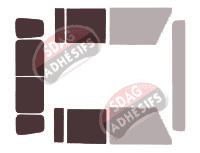 Gabarit vitrage - kit 3/4 arrière - Land Rover Defender (1) Pick-Up 4 portes (1983 - 2001)
