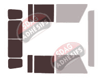 Gabarit vitrage - kit 3/4 arrière - Land Rover Defender (2) Pick-up 4 portes (1990 - 2017)