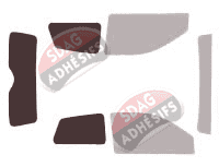 Gabarit vitrage - kit 3/4 arrière - Ligier IXO 3 portes (2010 - 2020)