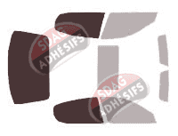 Gabarit vitrage - kit 3/4 arrière - Maserati Quattroporte (5) Berline 4 portes (2004 - 2013)