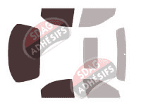 Gabarit vitrage - kit 3/4 arrière - Mazda Xedos 9 Berline 4 portes (1992 - 2001)