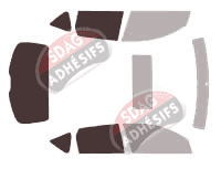 Gabarit vitrage - kit 3/4 arrière - Mazda 3 (1) 5 portes (2003 - 2009)