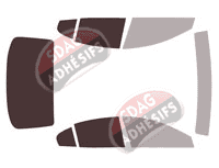 Gabarit vitrage - kit 3/4 arrière - Mazda 3 (4) Berline 4 portes (depuis 2019)