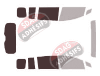 Gabarit vitrage - kit 3/4 arrière - Mazda Premacy (2) 5 portes (2005 - 2011)