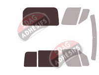 Gabarit vitrage - kit 3/4 arrière - Volkswagen Crafter (1) Utilitaire 5 portes (2006 - 2017)