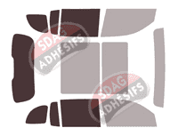 Gabarit vitrage - kit 3/4 arrière - Mercedes-Benz GLB (1) 5 portes (depuis 2020)