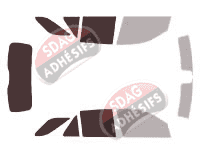 Gabarit vitrage - kit 3/4 arrière - Mercedes-Benz ML (3) 5 portes (2011 - 2015)