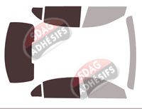 Gabarit vitrage - kit 3/4 arrière - Mercedes-Benz Classe S (6) Berline 4 portes (depuis 2021)