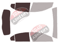 Gabarit vitrage - kit 3/4 arrière - Mercedes-Benz Classe A (3) 5 portes (2012 - 2018)