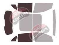 Gabarit vitrage - kit 3/4 arrière - Mercedes-Benz Classe B (3) 5 portes (depuis 2019)