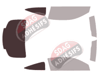 Gabarit vitrage - kit 3/4 arrière - Mercedes-Benz Classe C (4) Coupe 2 portes (2014 - 2021)